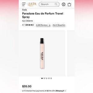 Brand New Prada Paradoxe travel perfume